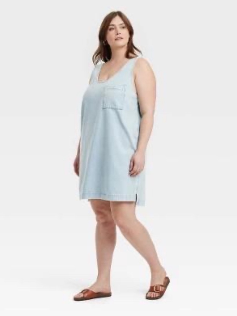 Universal Thread Denim Tank Mini Dress Light Wash Size Large.